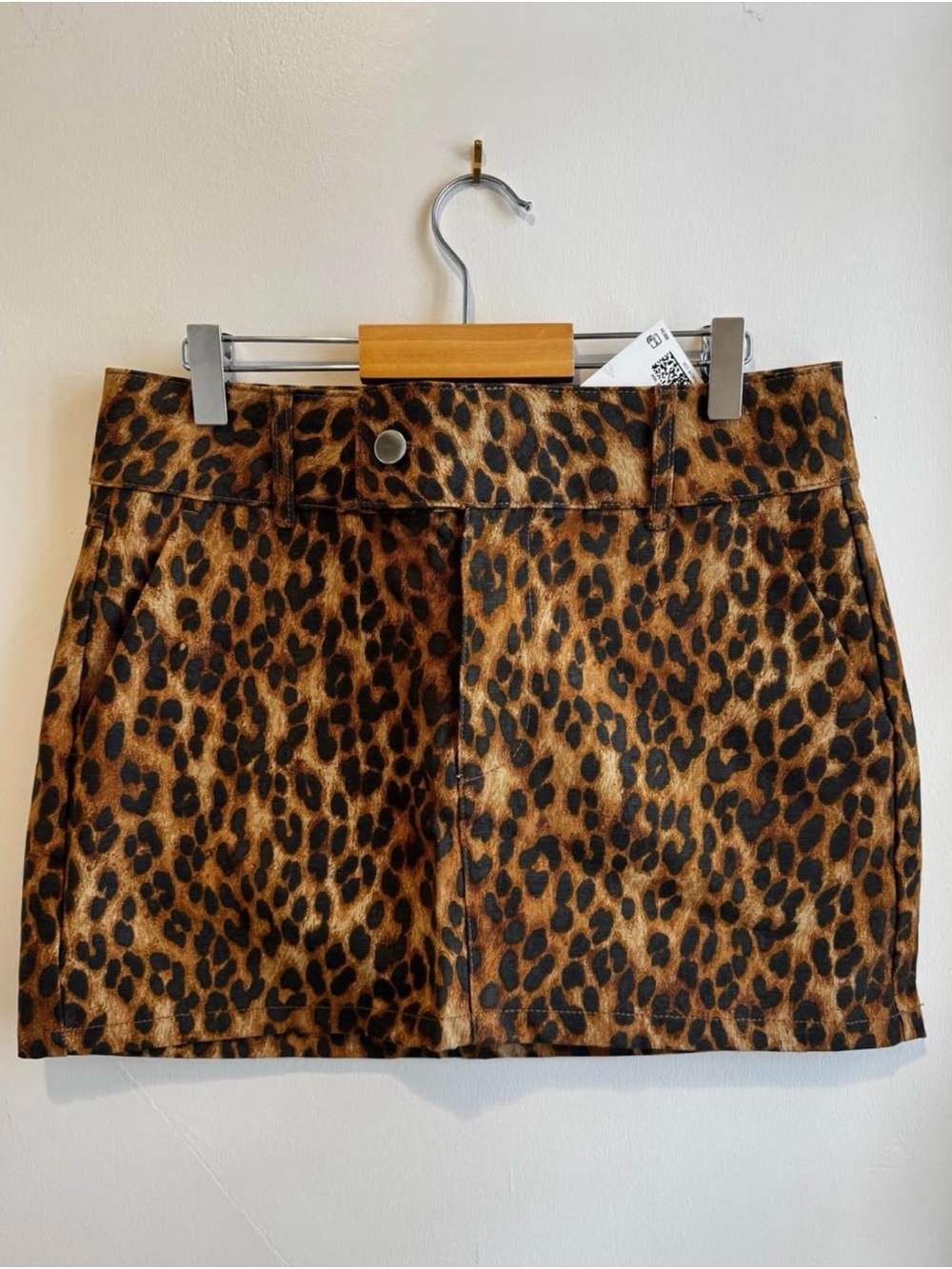 H&M Leopard Print Mini Skirt in Brown and Black